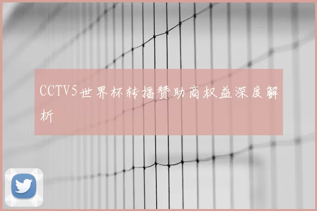 CCTV5世界杯转播赞助商权益深度解析